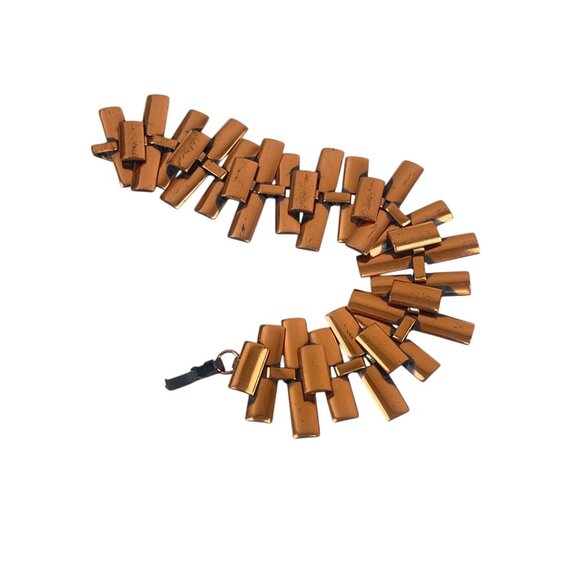 Vintage Renoir Copper Link Bracelet 1960s Starburst Retro Geometric - Picture 7 of 8